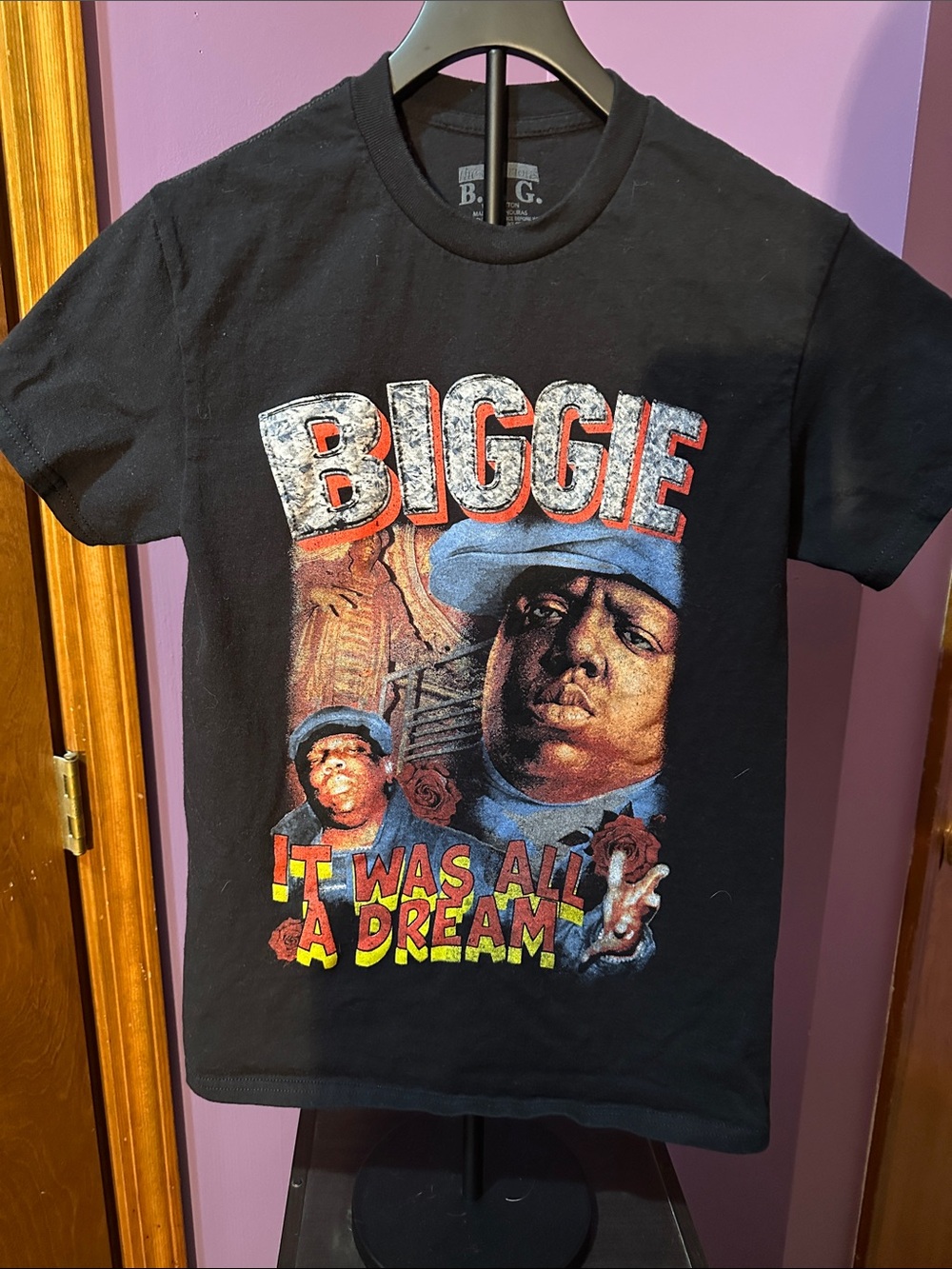 Biggie Graphic Kids Tee - Black "It Was All A Dream"